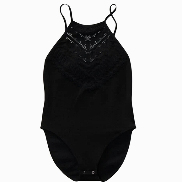 FREE PEOPLE INTIMATELY Solstice Bodysuit Black Seamless Laser Cut NWOT - Picture 6 of 6